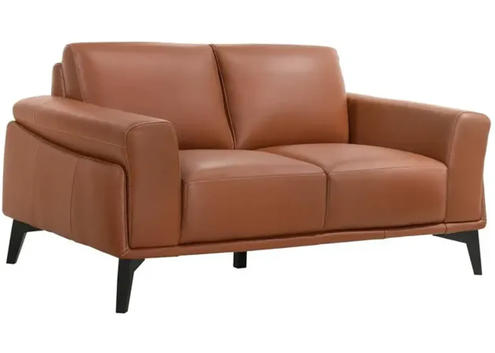 New Classic Furniture Furniture Como Leather Upholstered Loveseat in Terracotta