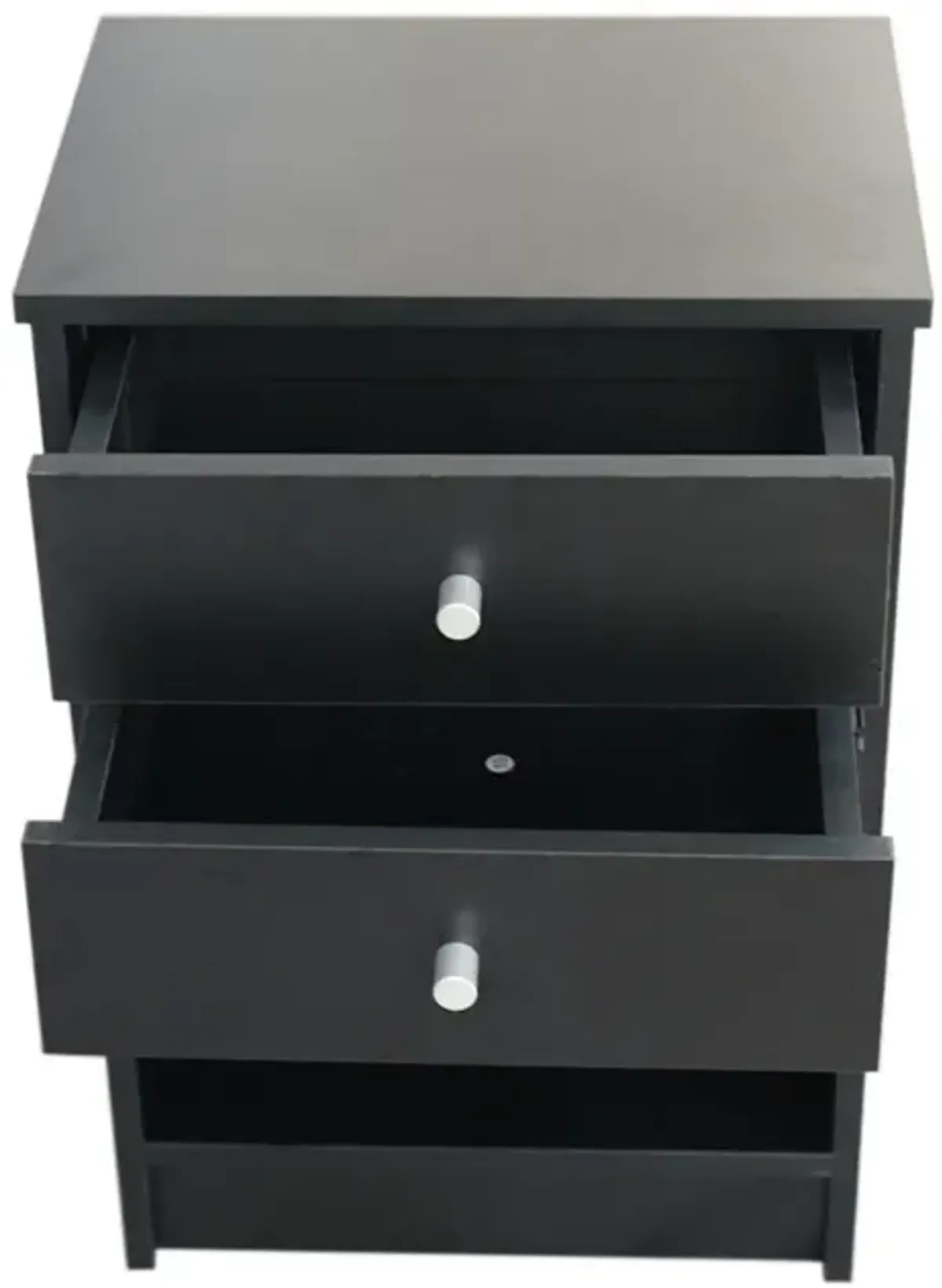 2-Drawer Nightstand Stylish Design with Round Handles for Bedroom Storage and Decor