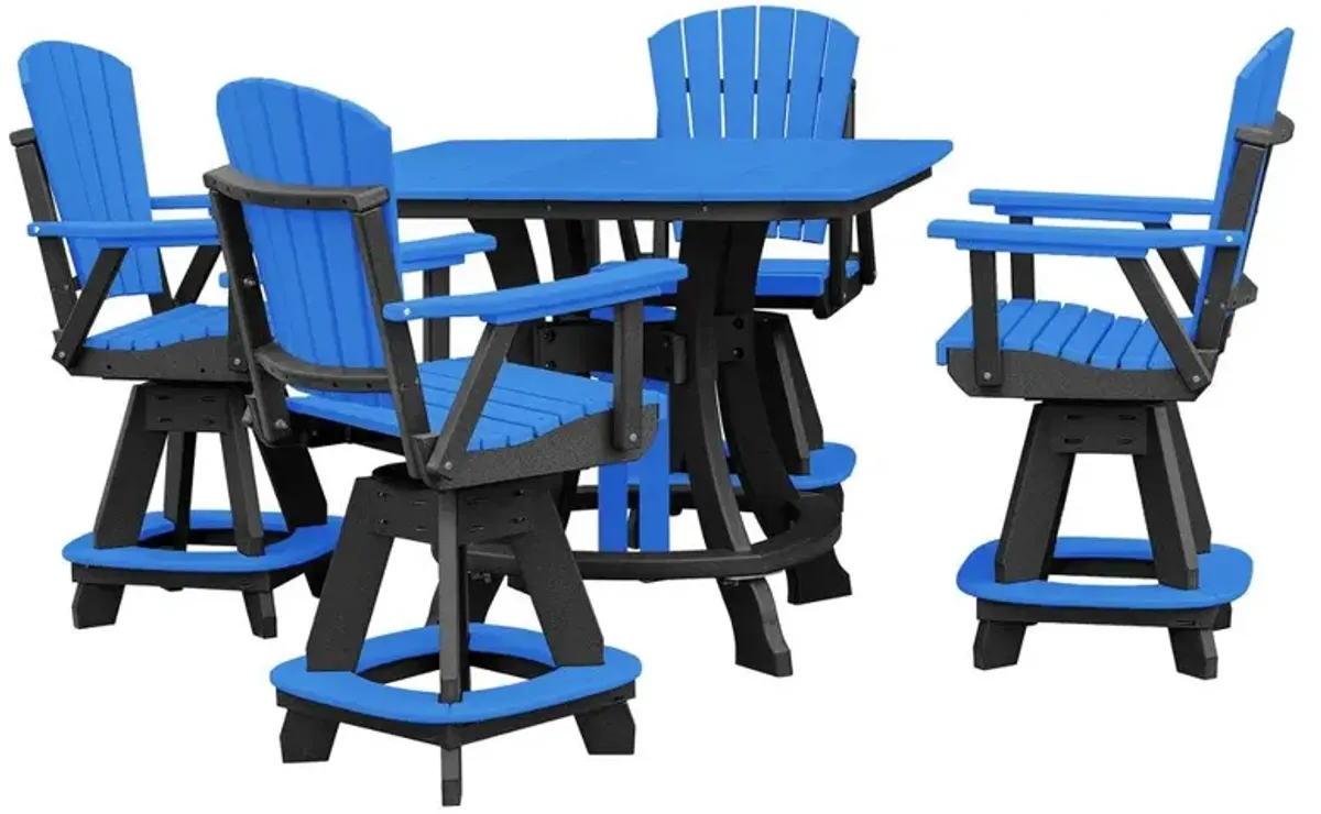 OS Home and Office Model 44S-C-BBK Counter Height Square Table in Blue with Black Base