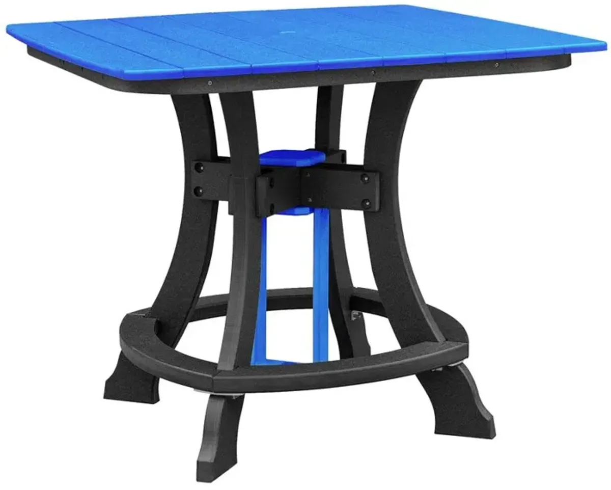 OS Home and Office Model 44S-C-BBK Counter Height Square Table in Blue with Black Base