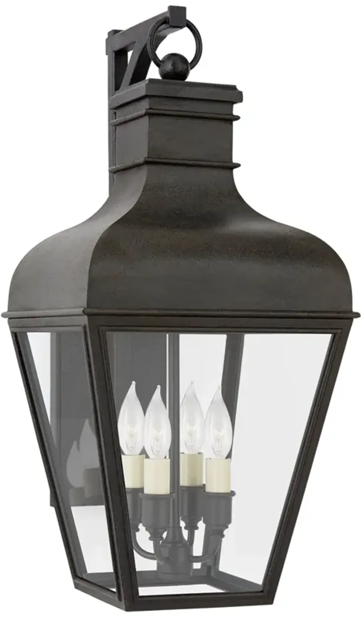 Fremont Grande Bracketed Wall Lantern in French Rust with Clear Glass