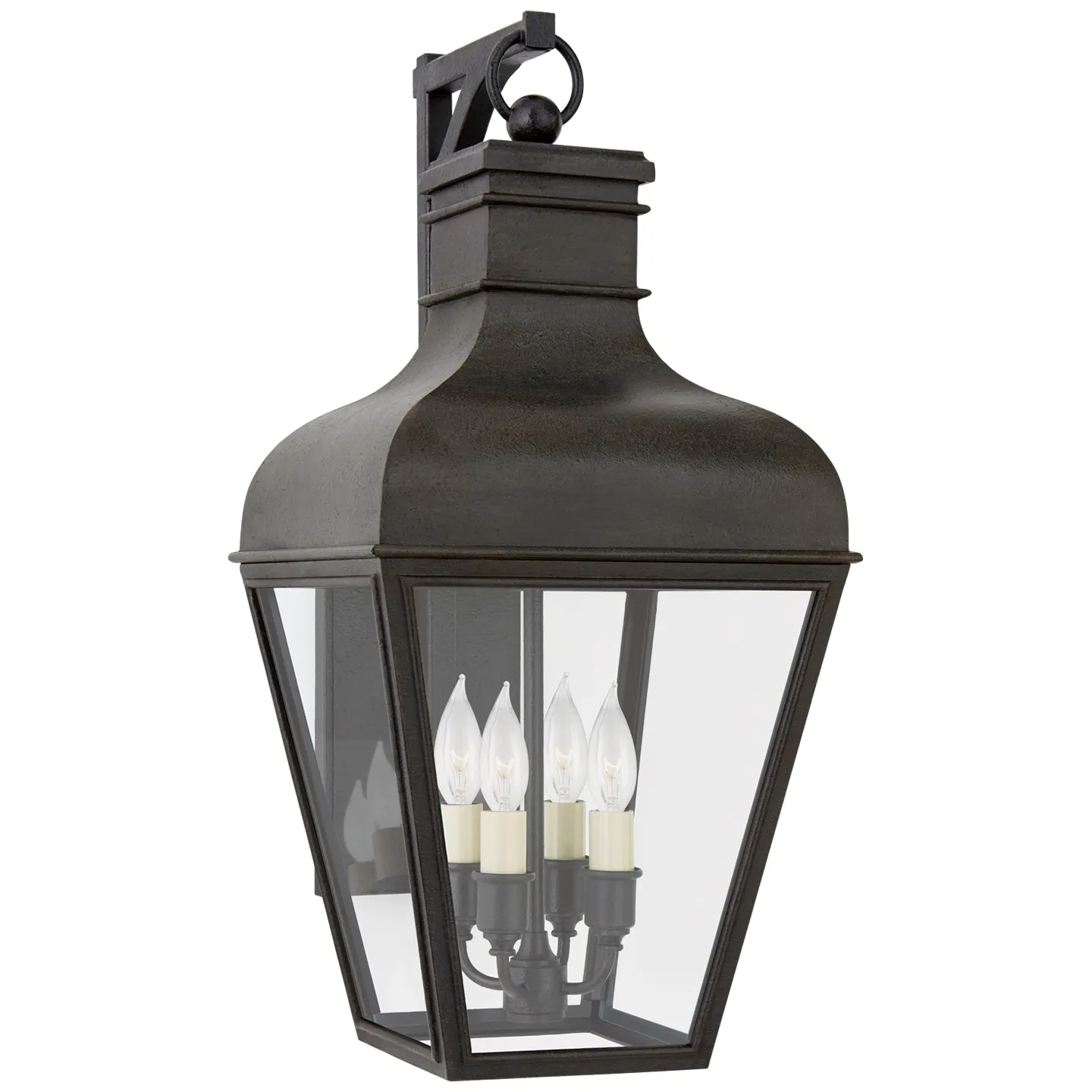 Fremont Grande Bracketed Wall Lantern in French Rust with Clear Glass