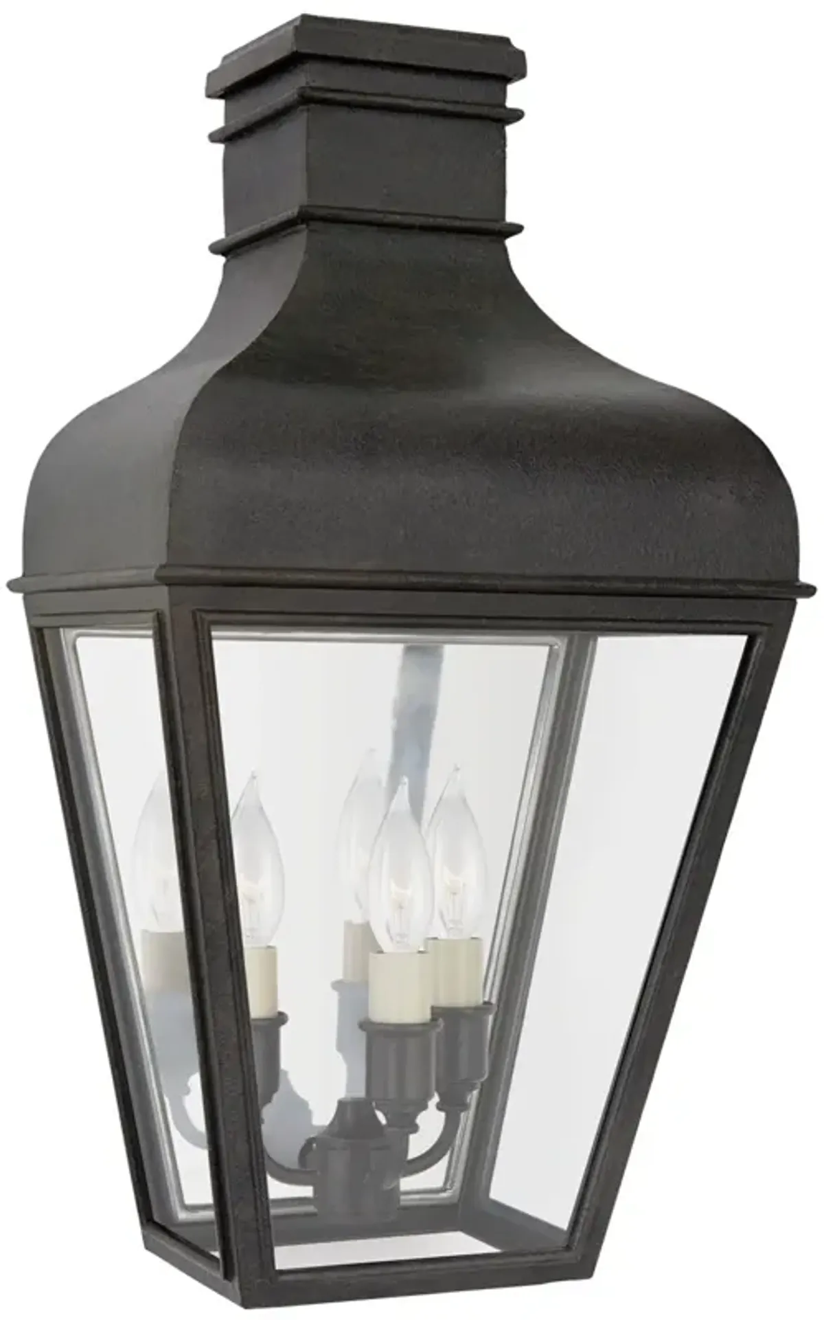 Fremont Grande Bracketed Wall Lantern in French Rust with Clear Glass