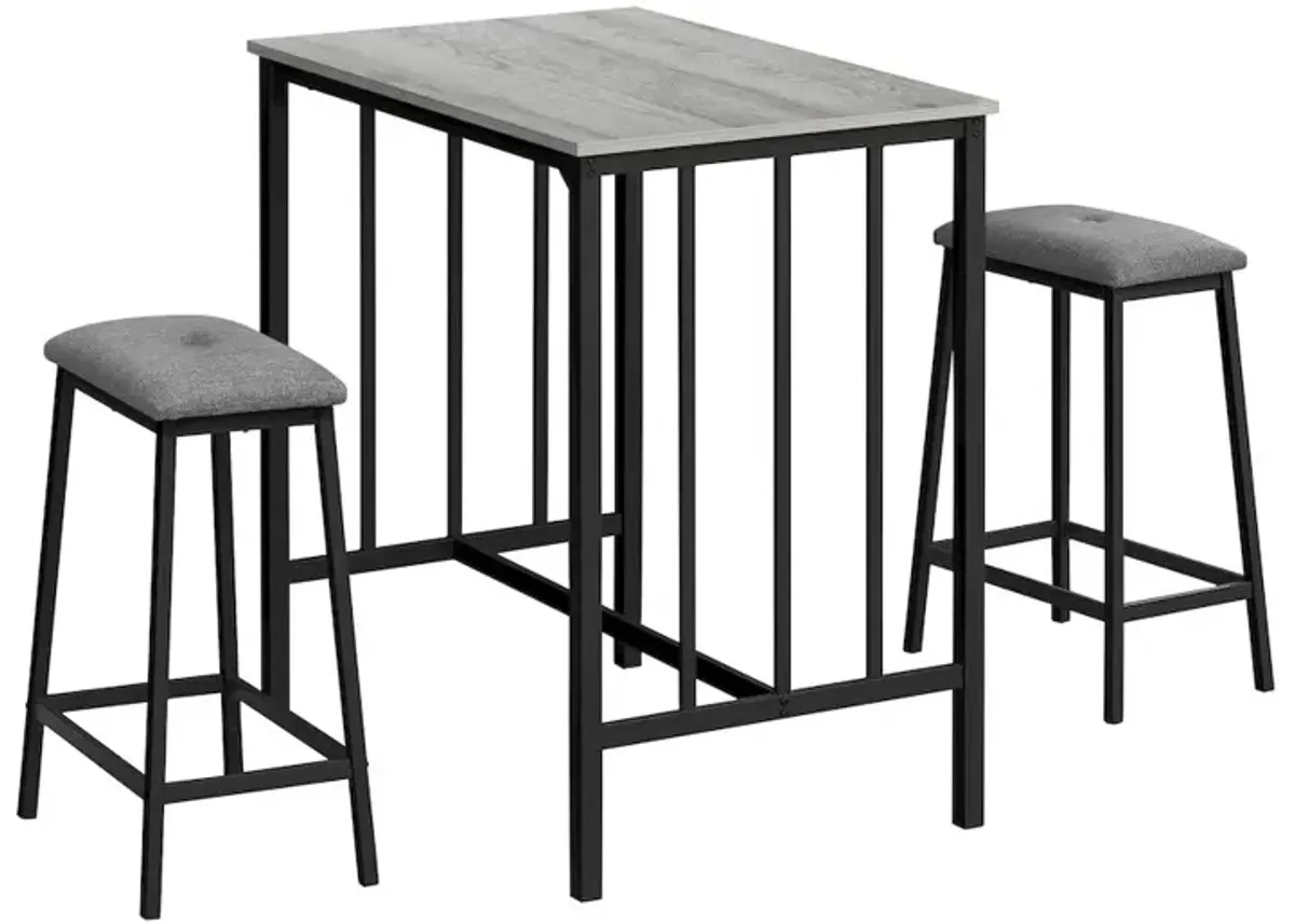 Contemporary Dining Set in Grey,Black color