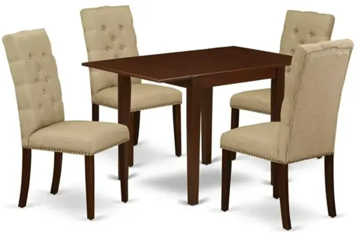 Dining Room Set Mahogany, NDEL5-MAH-16