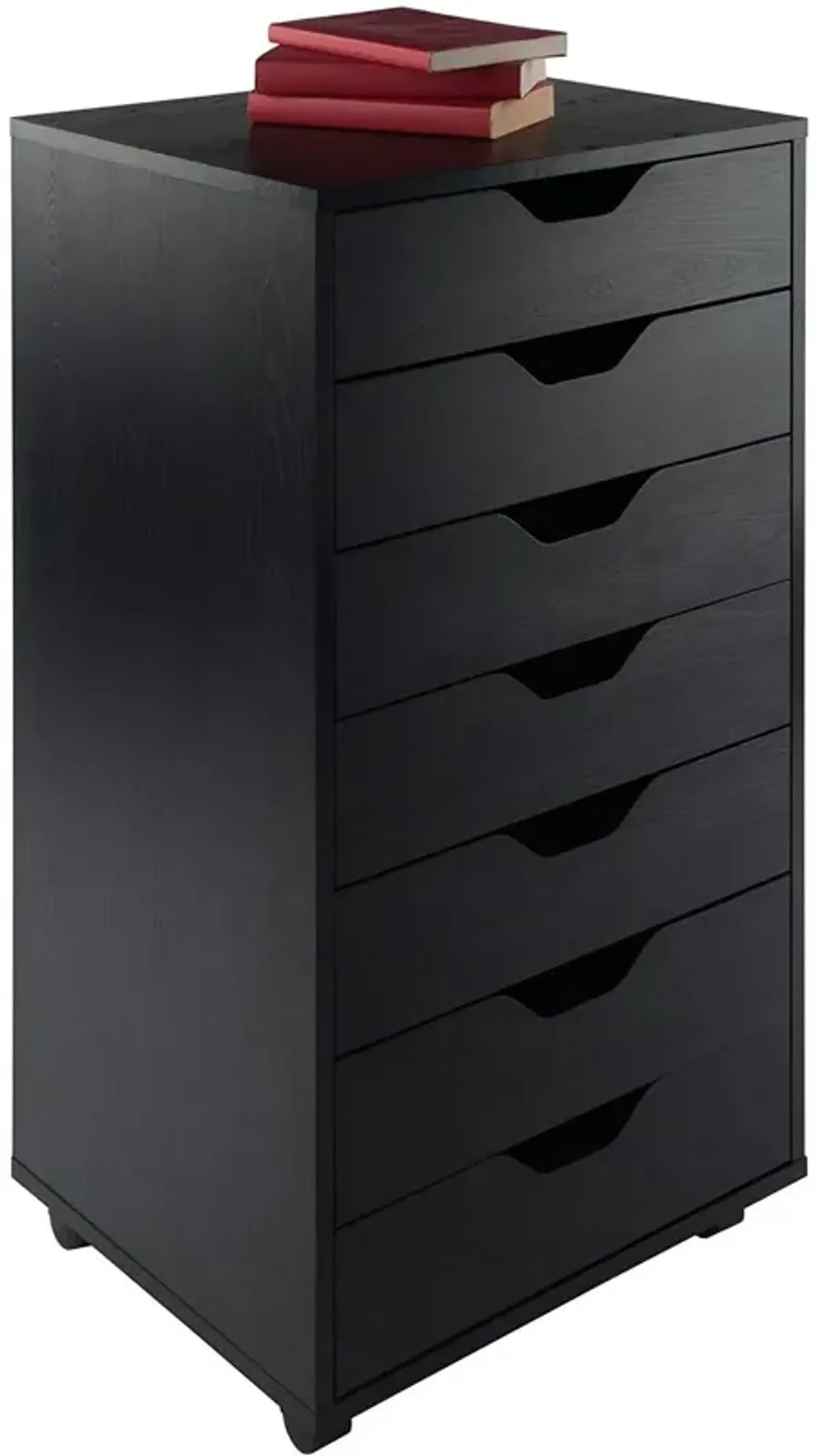 Hivvago Modern Scandinavian Style 7-Drawer Storage Cabinet Chest in Black Finish