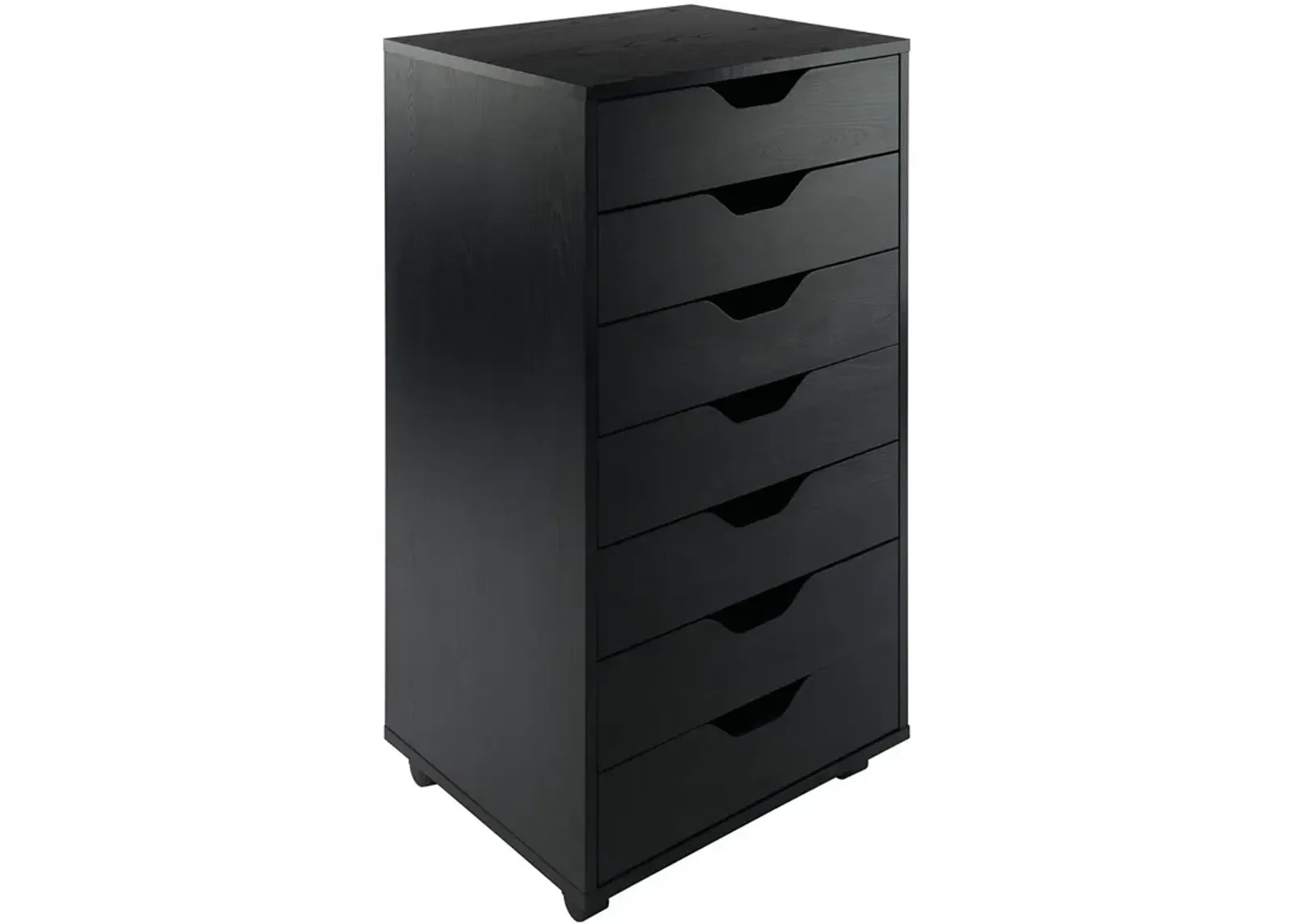 Hivvago Modern Scandinavian Style 7-Drawer Storage Cabinet Chest in Black Finish