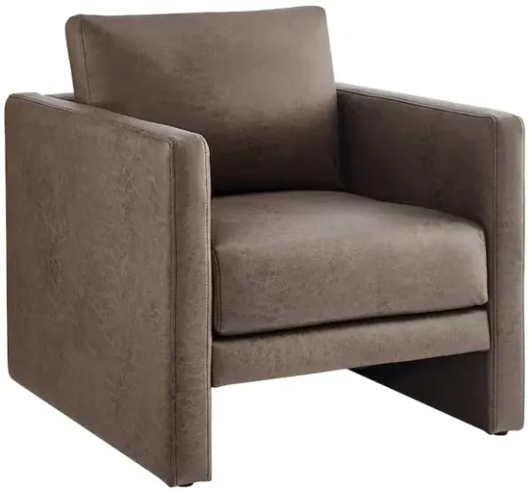 Tybee Espresso Faux Leather Arm Chair