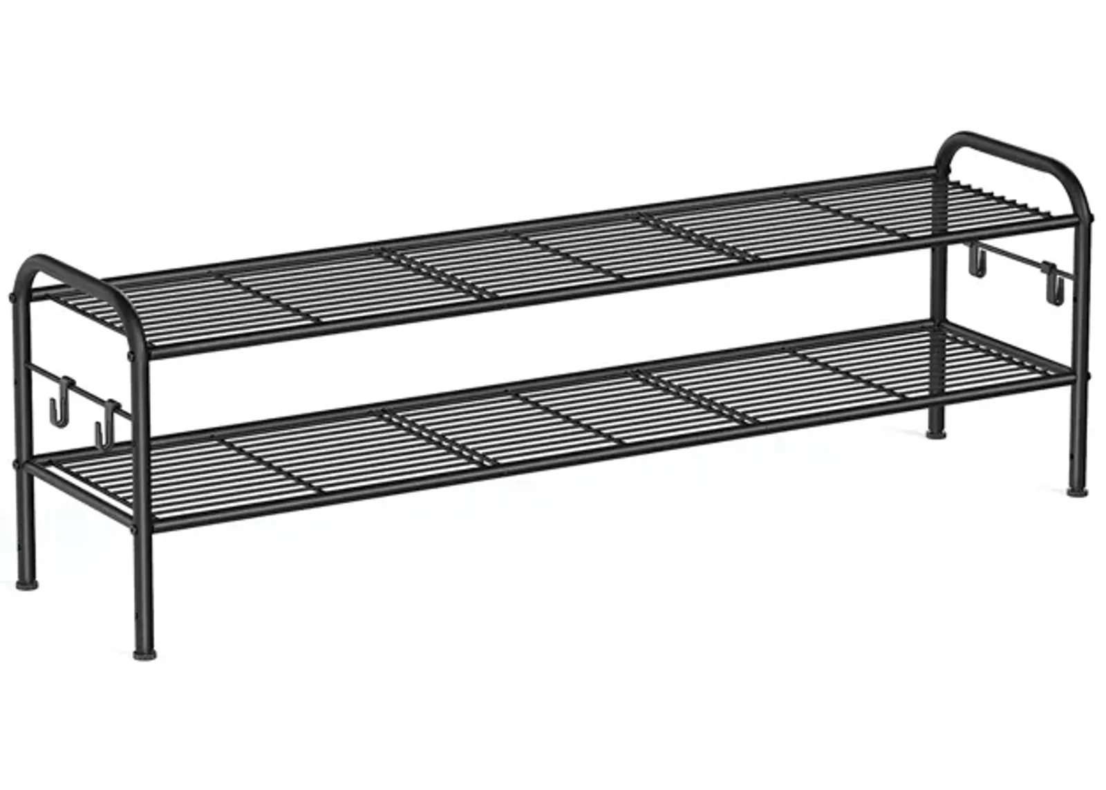 2-Tier Metal Shoe Rack Space-Saving Organizer for Entryway and Closet