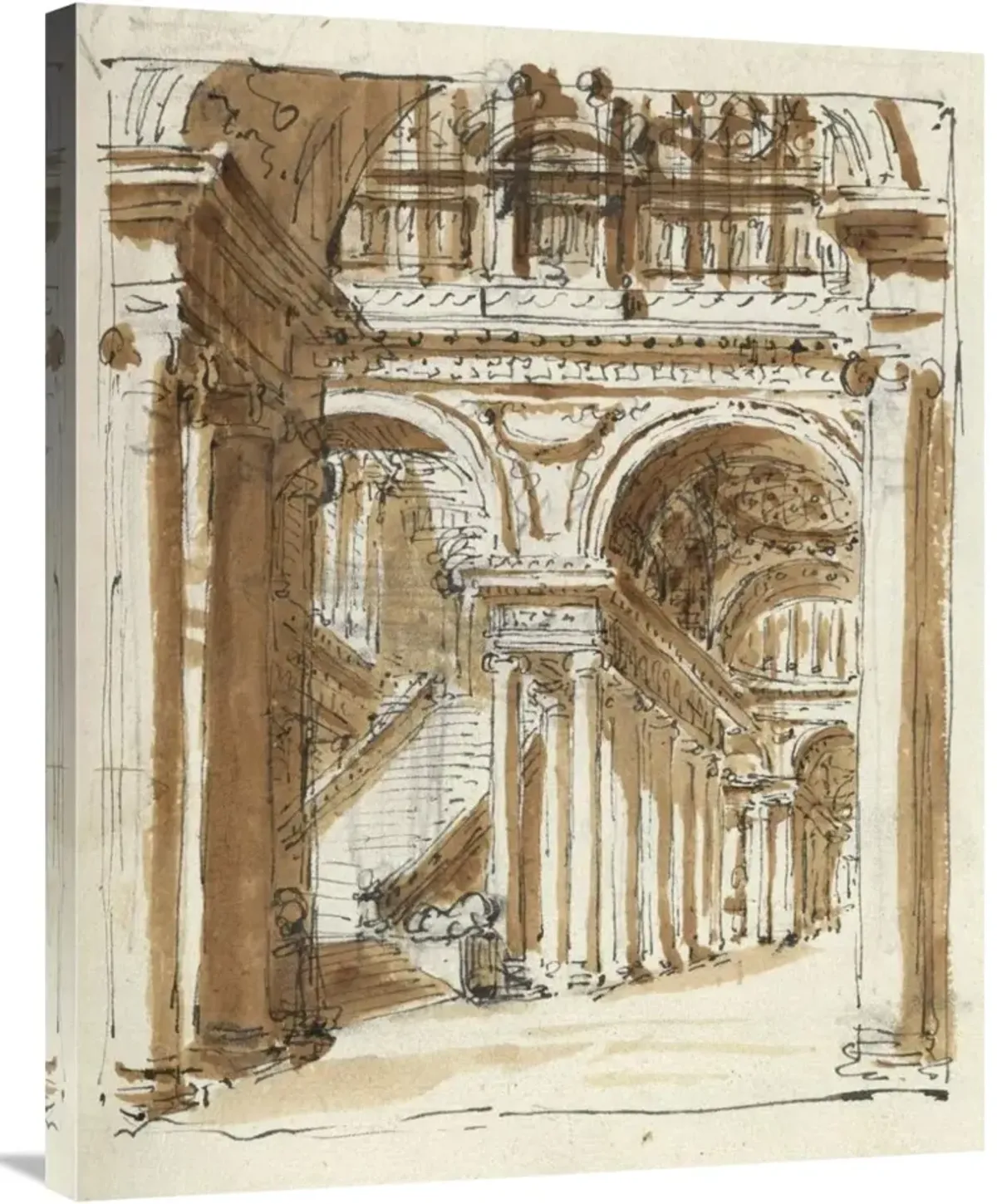 Grand entrance hall, Italy, 1786-Canvas Art-28x35