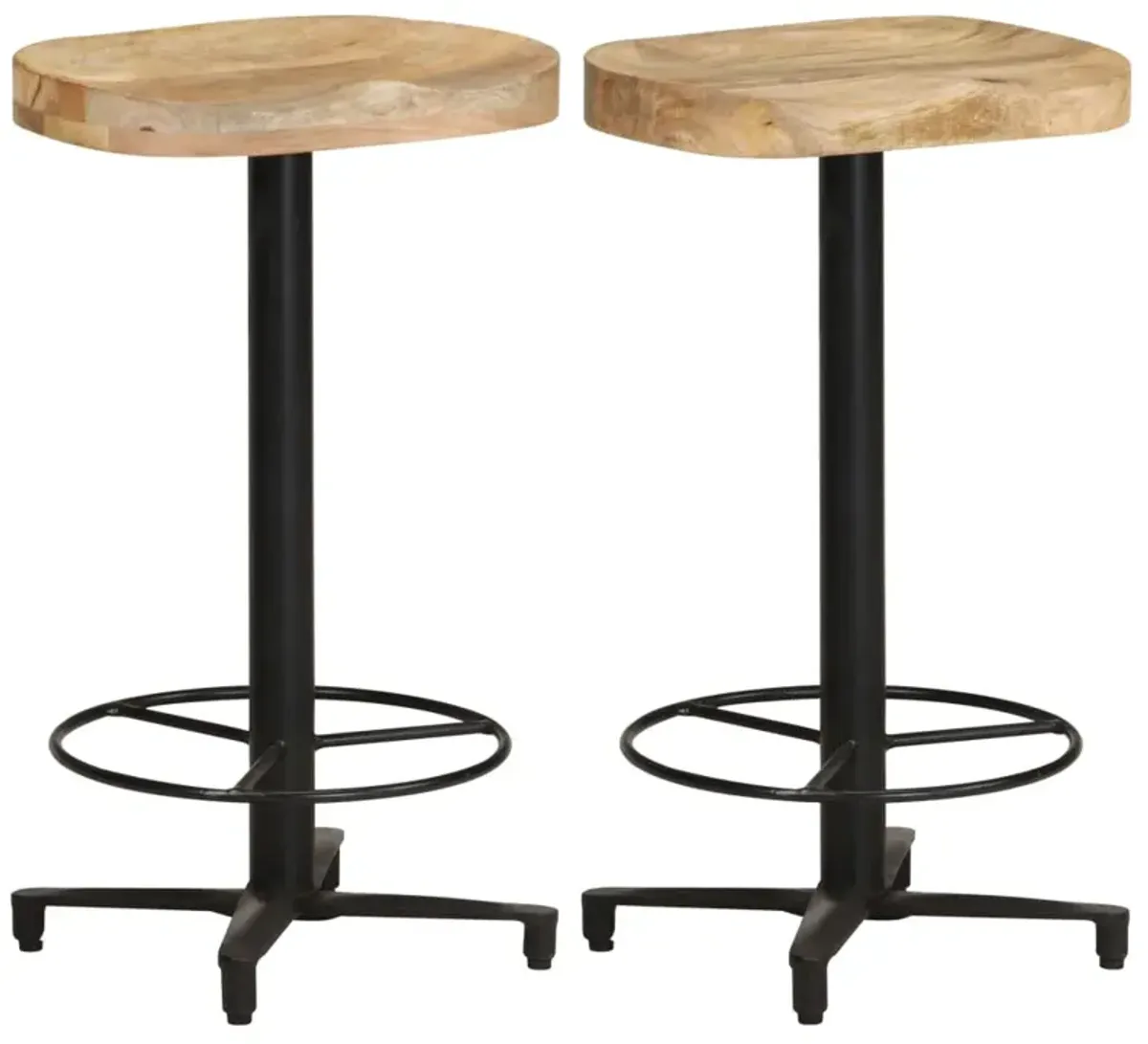 vidaXL Bar Stools 2 pcs 26" Solid Mango Wood
