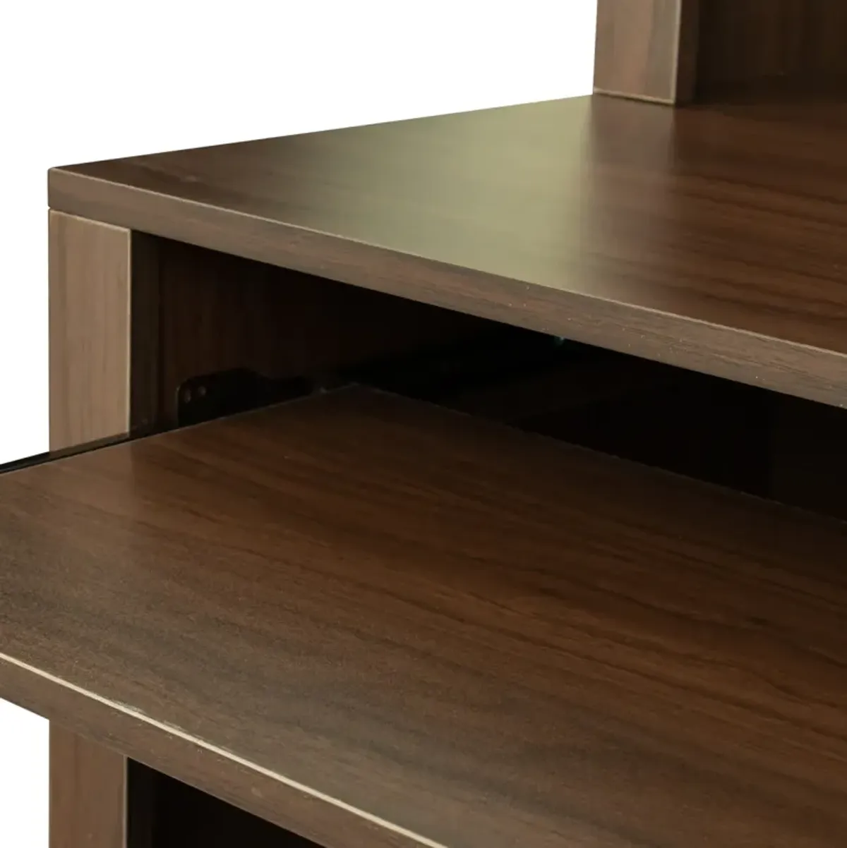 Home Office Computer Desk with Hutch, Walnut