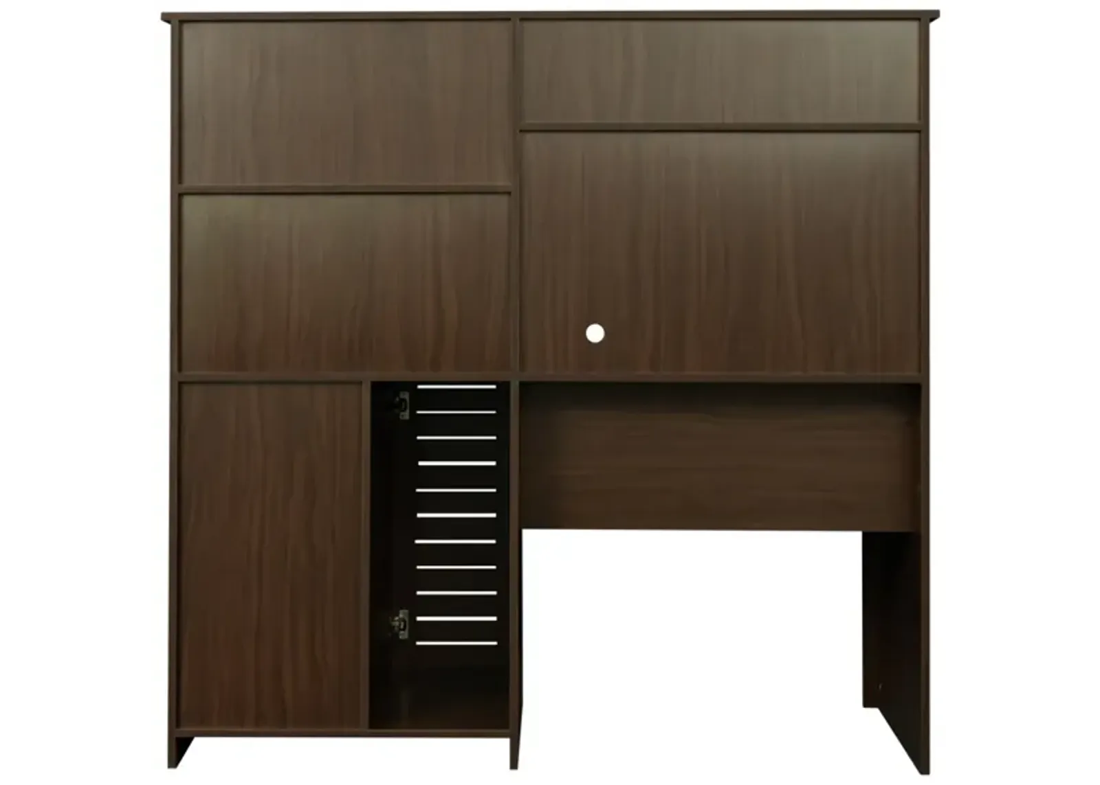 Home Office Computer Desk with Hutch, Walnut