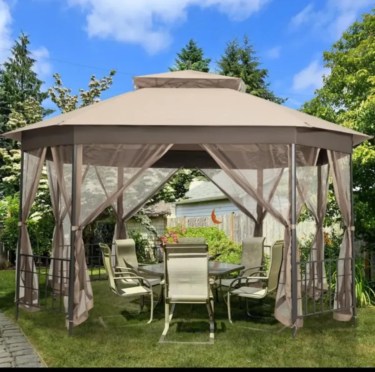 Hivvago 10' x 12' Octagonal Patio Gazebo