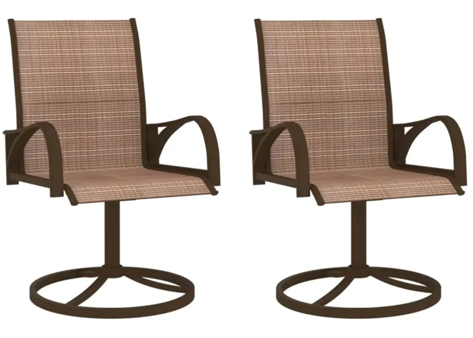 vidaXL Garden Swivel Chairs 2 pcs Textilene and Steel Brown