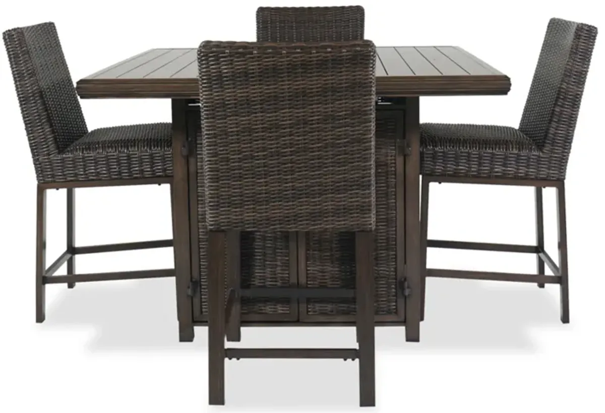 Paradise Trail Outdoor Bar Table with 4 Barstools