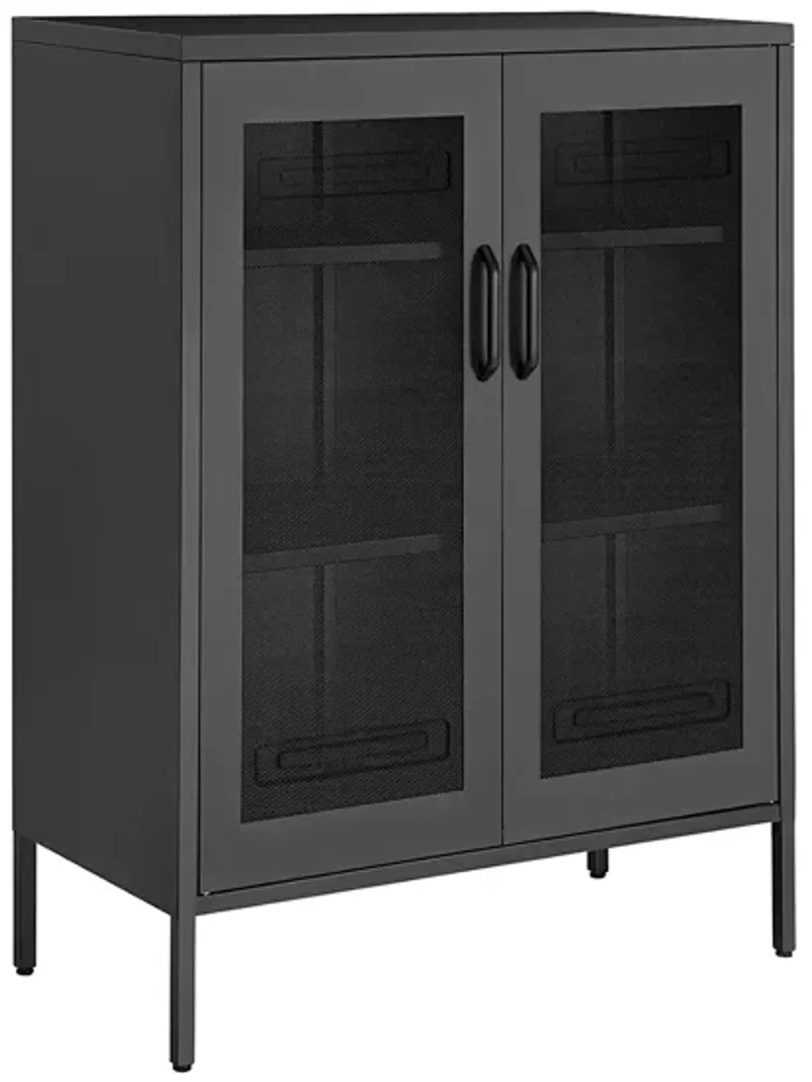 Versatile Metal Storage Cabinet with Mesh Doors Multipurpose Rack