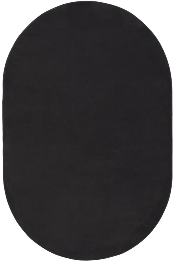 Nourison Essentials NRE01 Black 6' x 9' Oval Rug