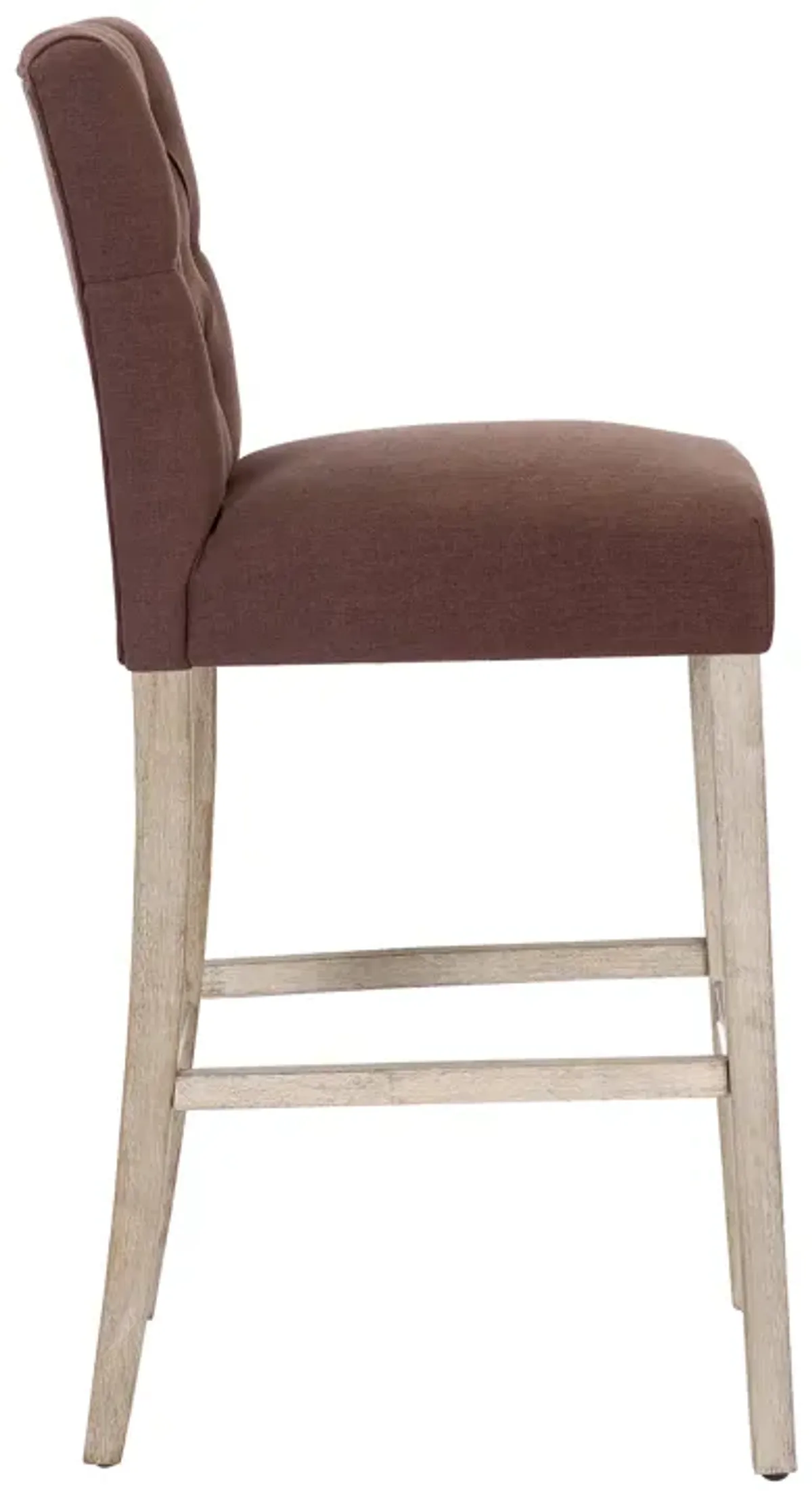 WestinTrends 29" Linen Fabric Tufted Upholstered Bar Stool, Antique Grey