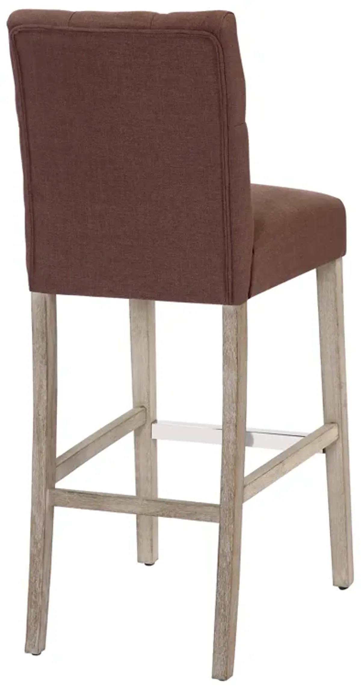 WestinTrends 29" Linen Fabric Tufted Upholstered Bar Stool, Antique Grey