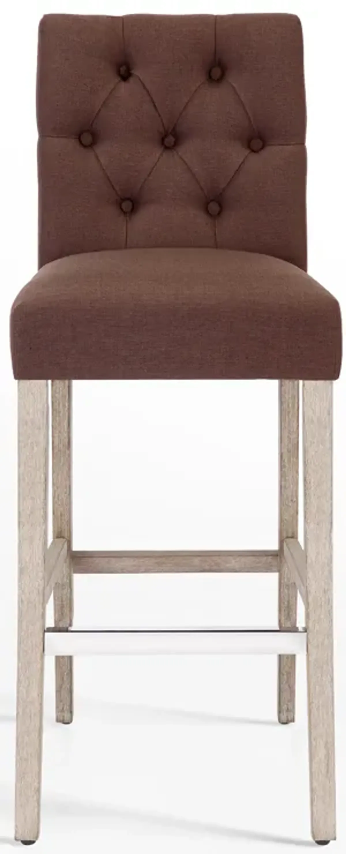 WestinTrends 29" Linen Fabric Tufted Upholstered Bar Stool, Antique Grey