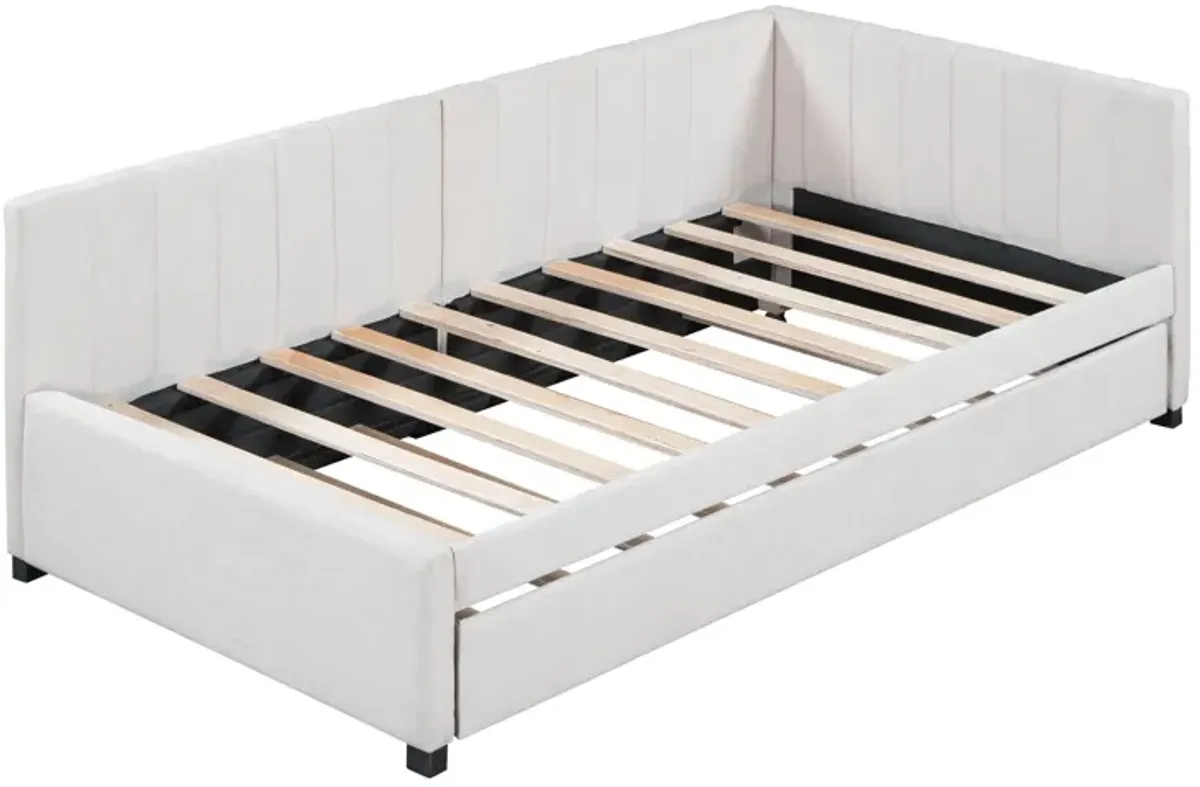 Merax Upholstered Daybed Bed Frame with Trundle