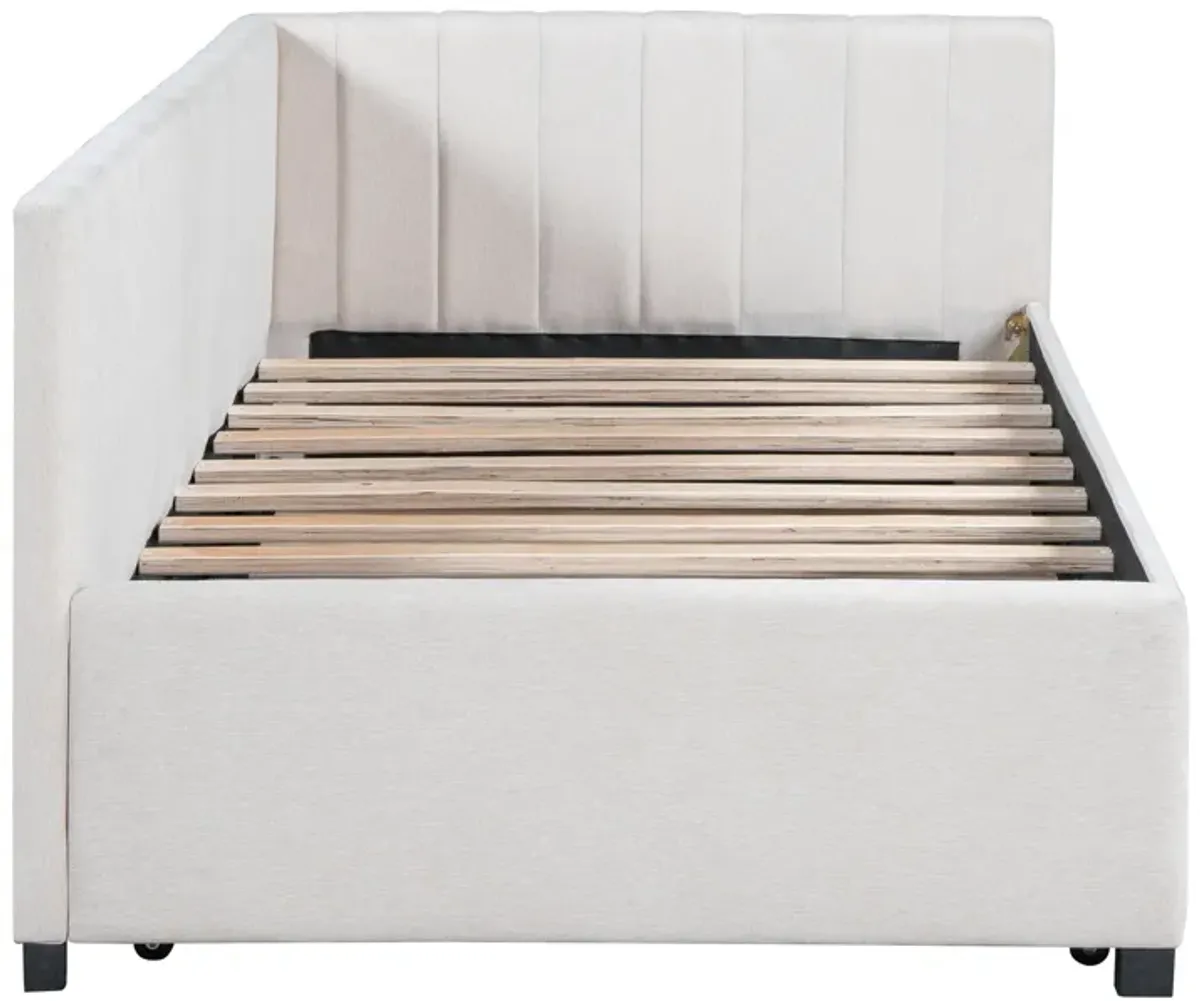 Merax Upholstered Daybed Bed Frame with Trundle