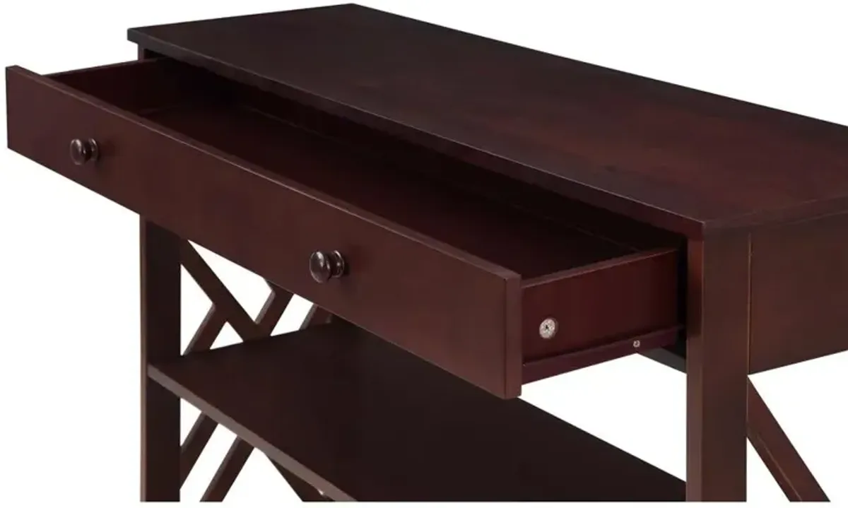 Convenience Concepts Titan 1 Drawer Console Table with Shelves, Espresso