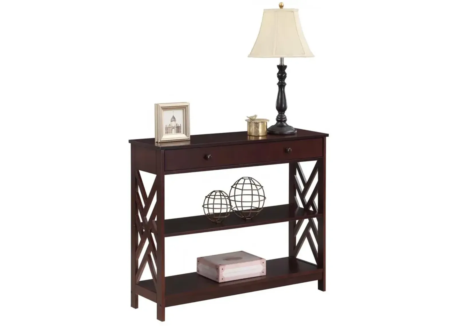 Convenience Concepts Titan 1 Drawer Console Table with Shelves, Espresso