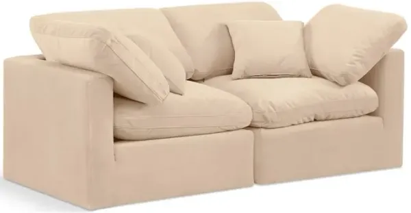 Meridian Furniture Indulge Beige Velvet Modular Sofa