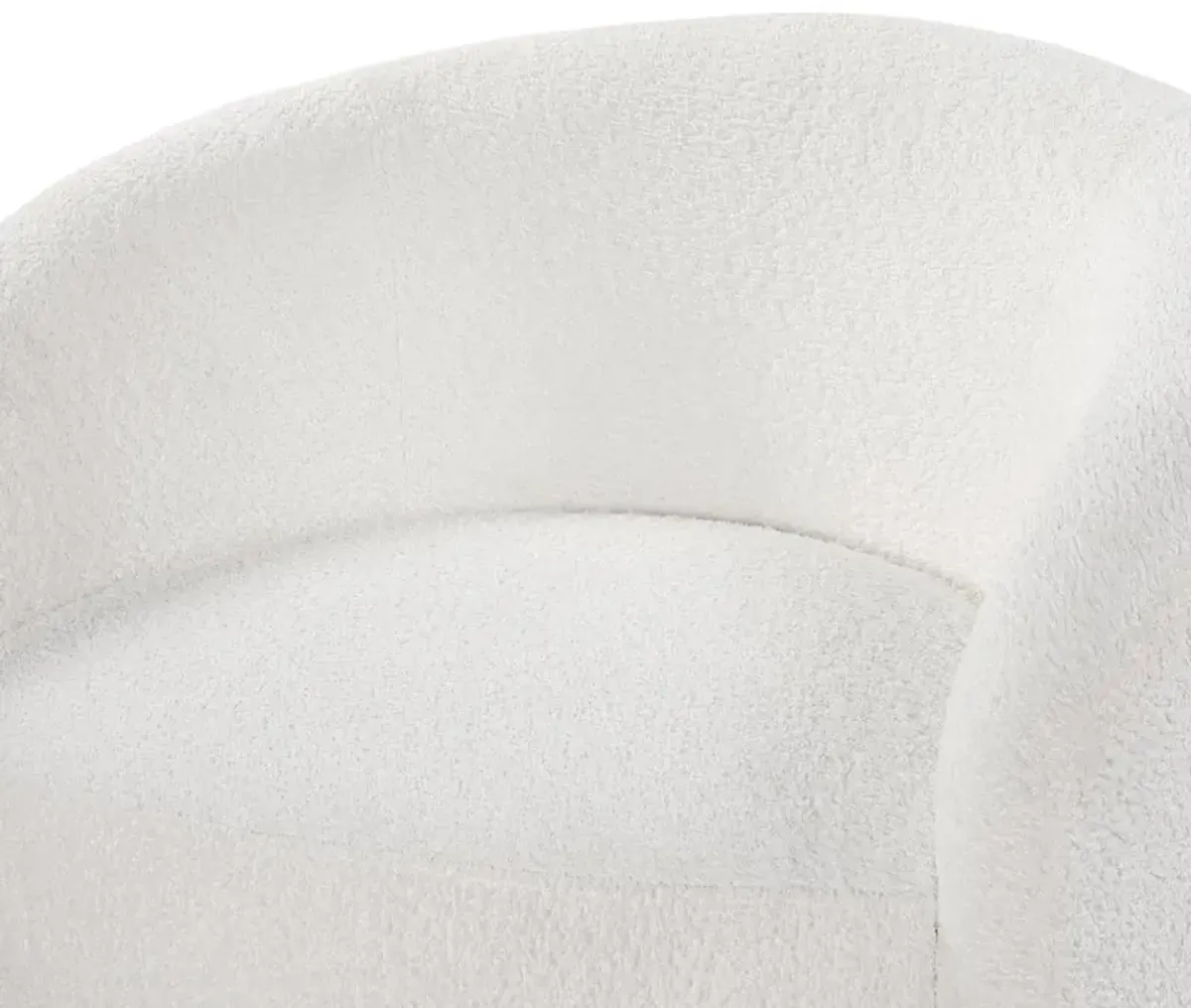 Comfort Pointe Silvie White Boucle Fabric Accent Chair with Ottoman