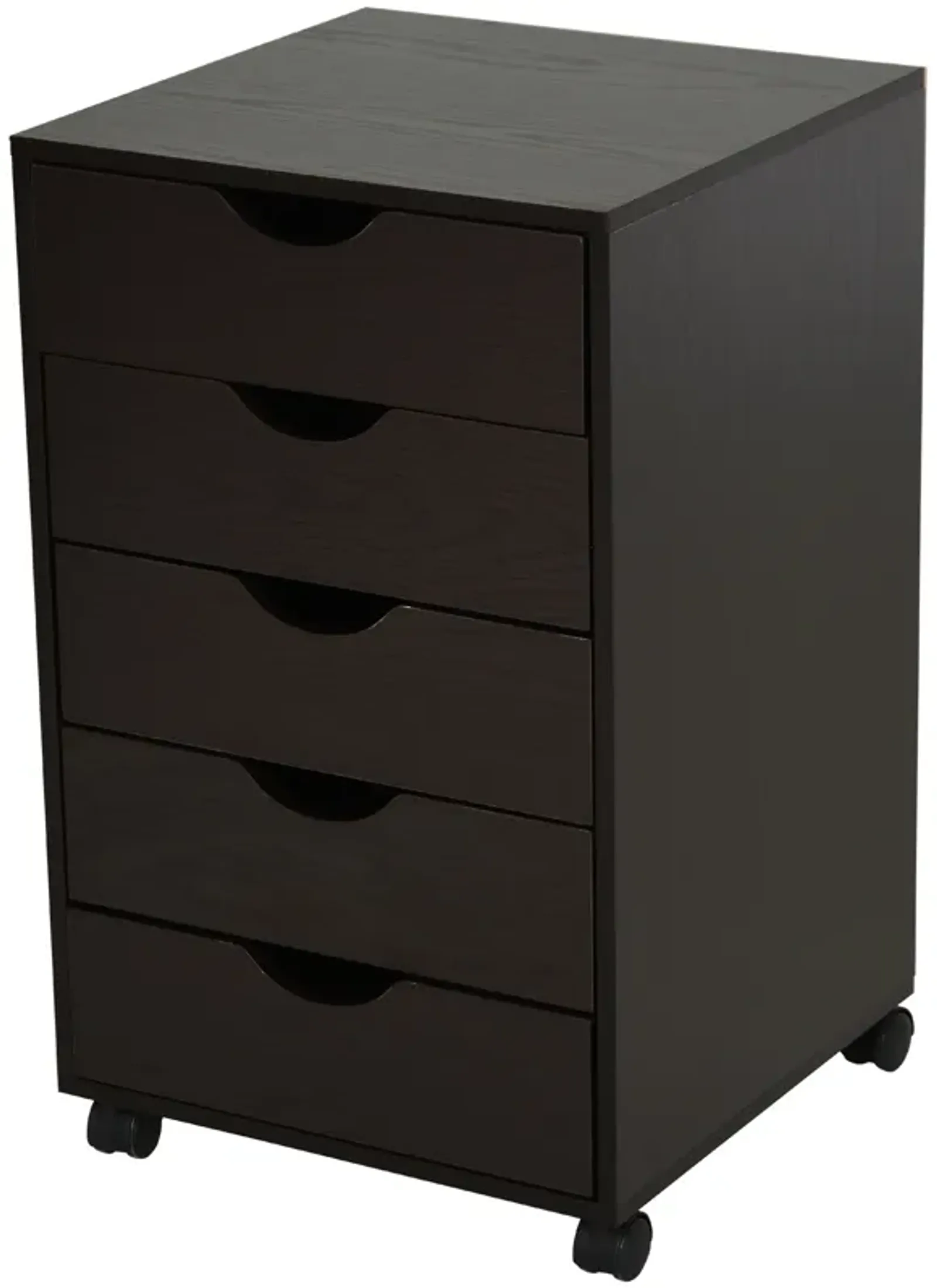 5 Drawer Filing Cabinet Home Office Mobile Storage Organizer Brown