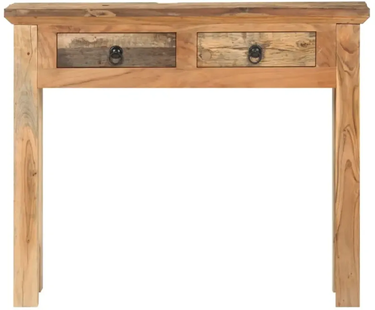 vidaXL Console Table 35.6"x11.8"x29.5" Solid Acacia Wood and Reclaimed Wood