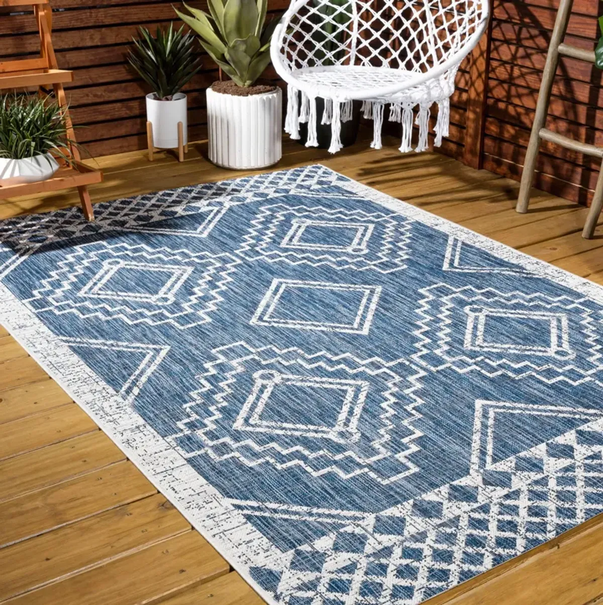 Marokko Diamond Tribal Medallion Indoor/Outdoor Area Rug