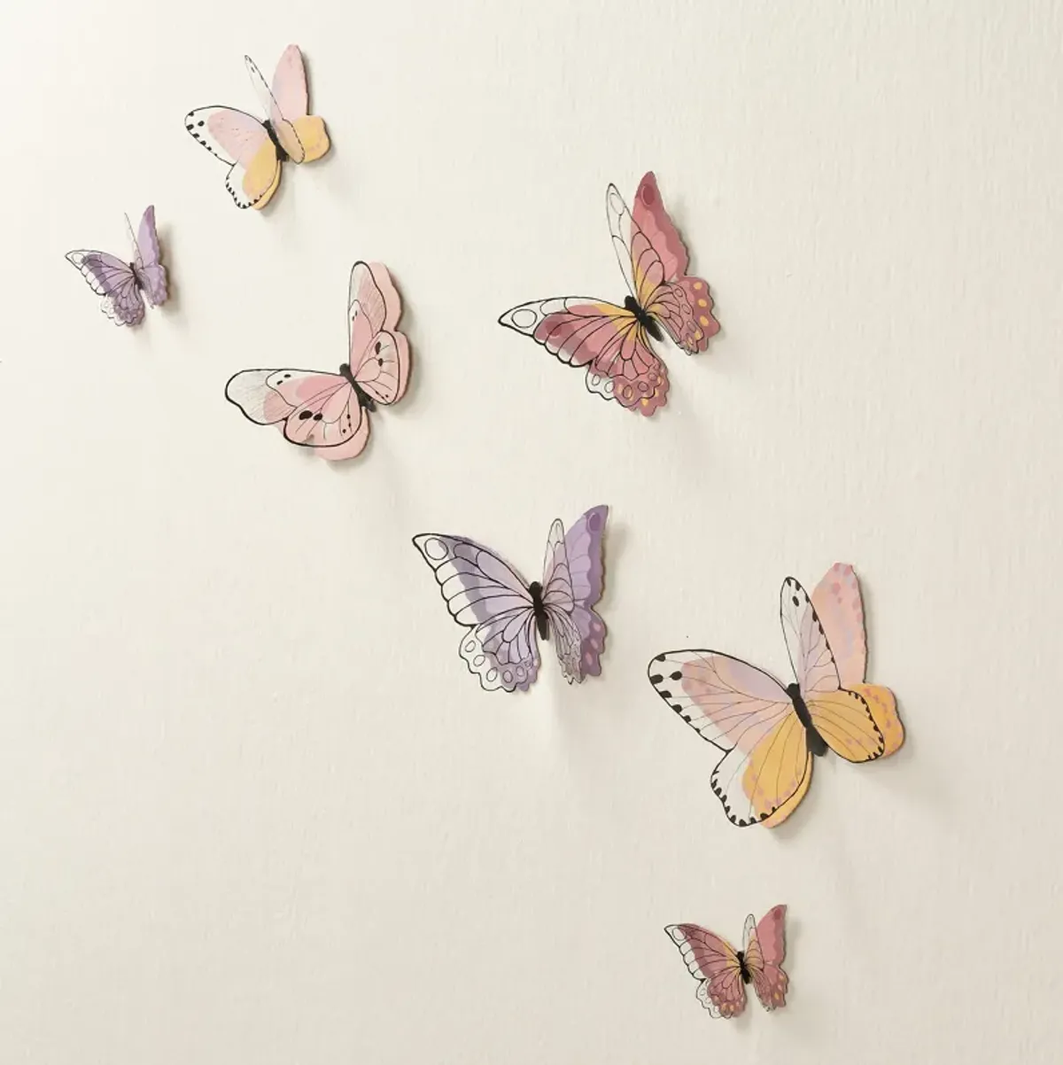 Lambs & Ivy Butterfly Dreams 3-Dimensional Wings Colorful Wall Decals/Stickers