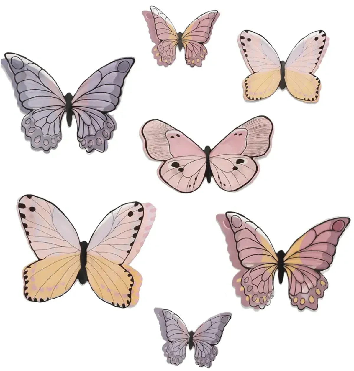 Lambs & Ivy Butterfly Dreams 3-Dimensional Wings Colorful Wall Decals/Stickers