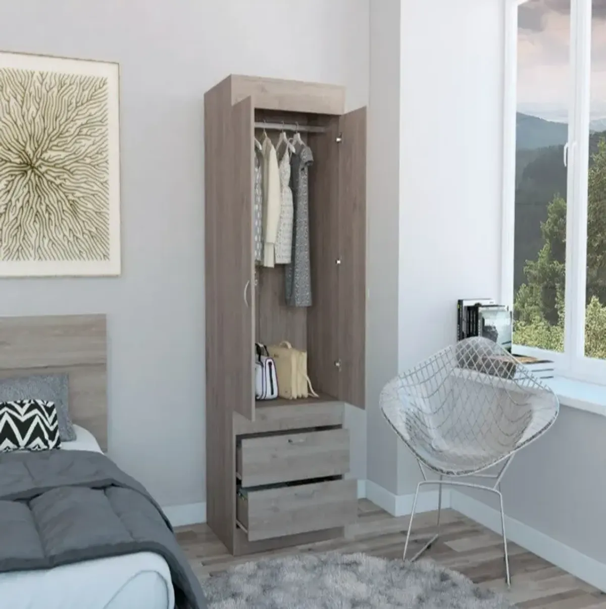 Armoire Tarento, Bedroom, Light Gray