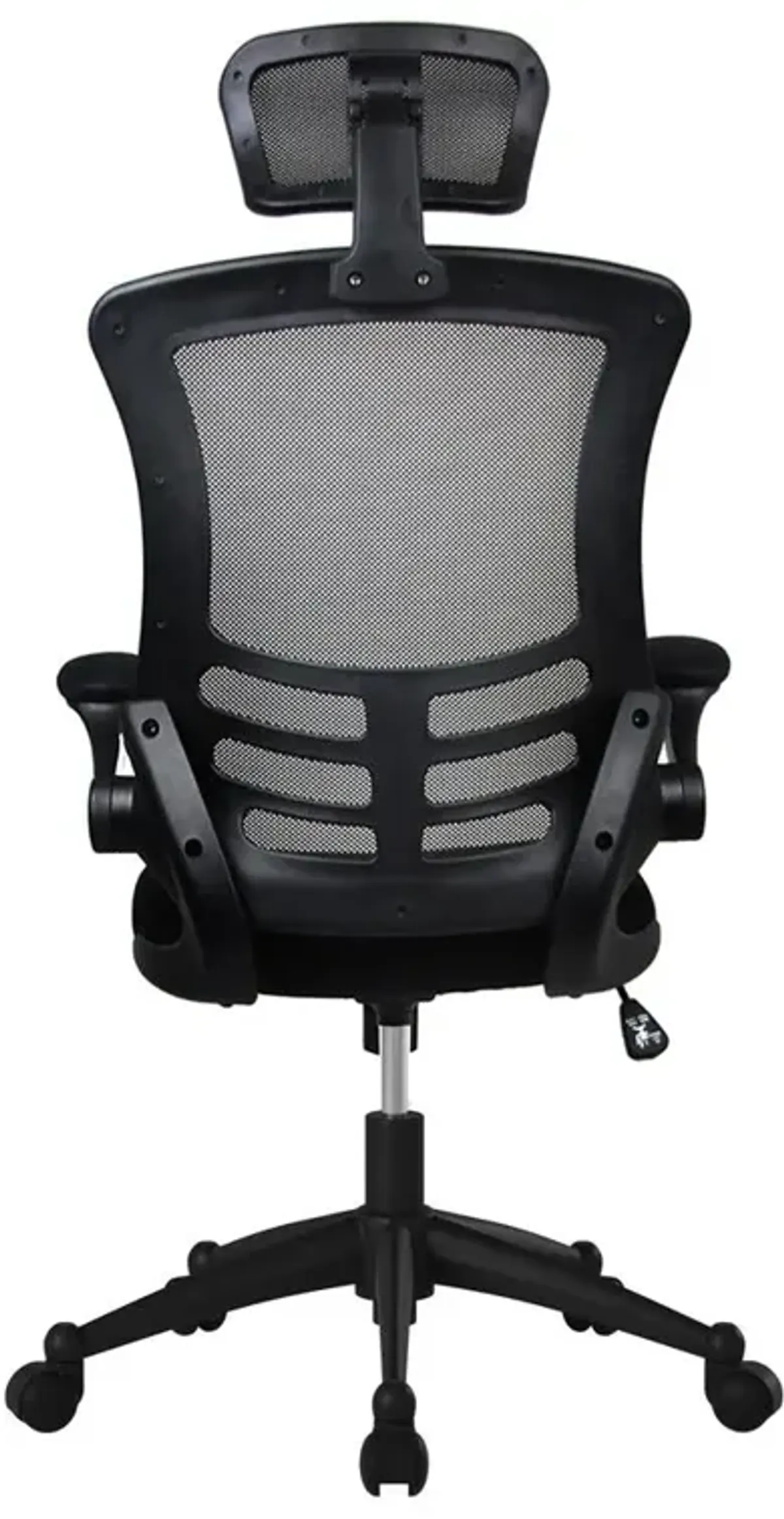 Techni Mobili Modern High-Back Mesh Executive Office Chair With Headrest And Flip Up Arms. Color: Black