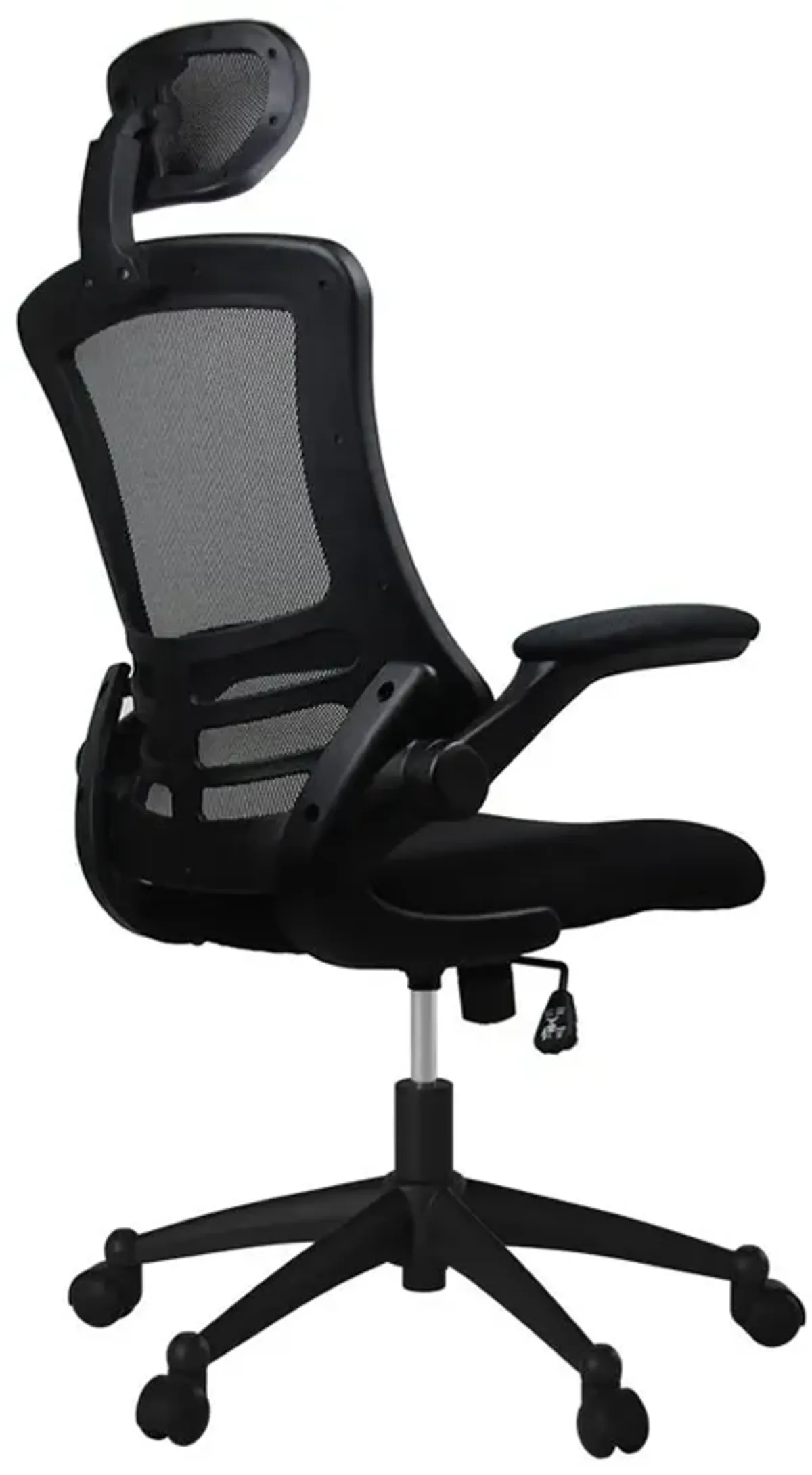 Techni Mobili Modern High-Back Mesh Executive Office Chair With Headrest And Flip Up Arms. Color: Black