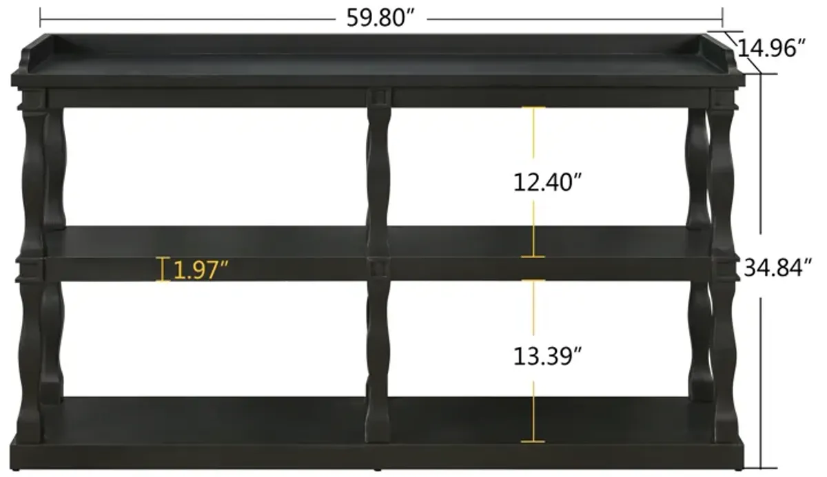 Gewnee Retro Senior Console Table for Hallway Living Room Bedroom, Antique White