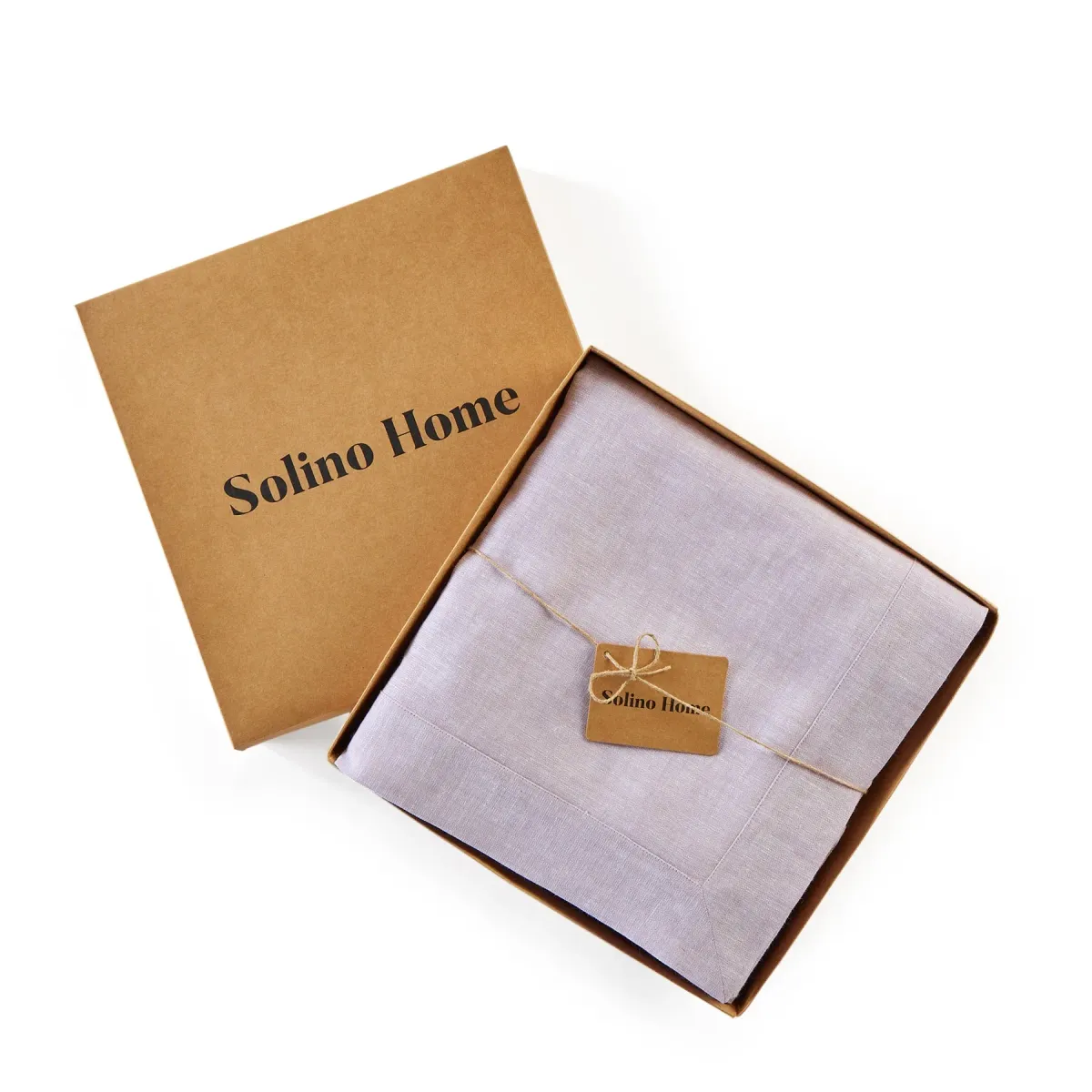 Solino Home 100% Pure Linen Dinner Napkins 20 x 20 Inch Set of 6 | Classic Hemstitch