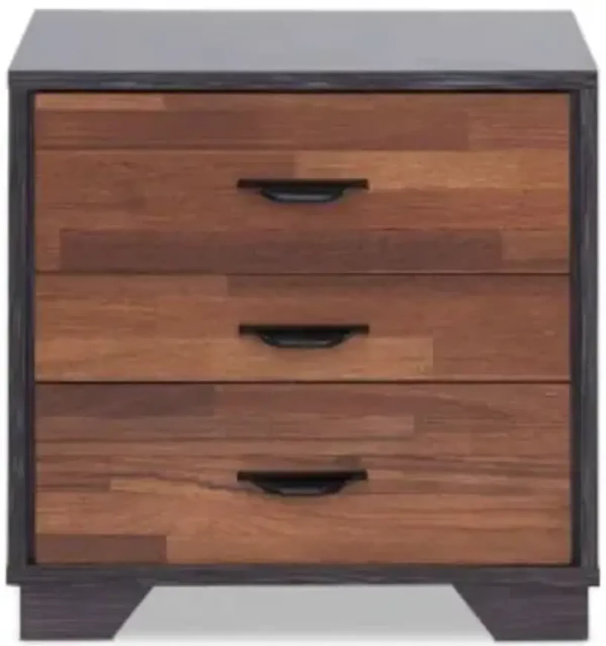 Hivvago Walnut And Espresso Contemporary Nightstand