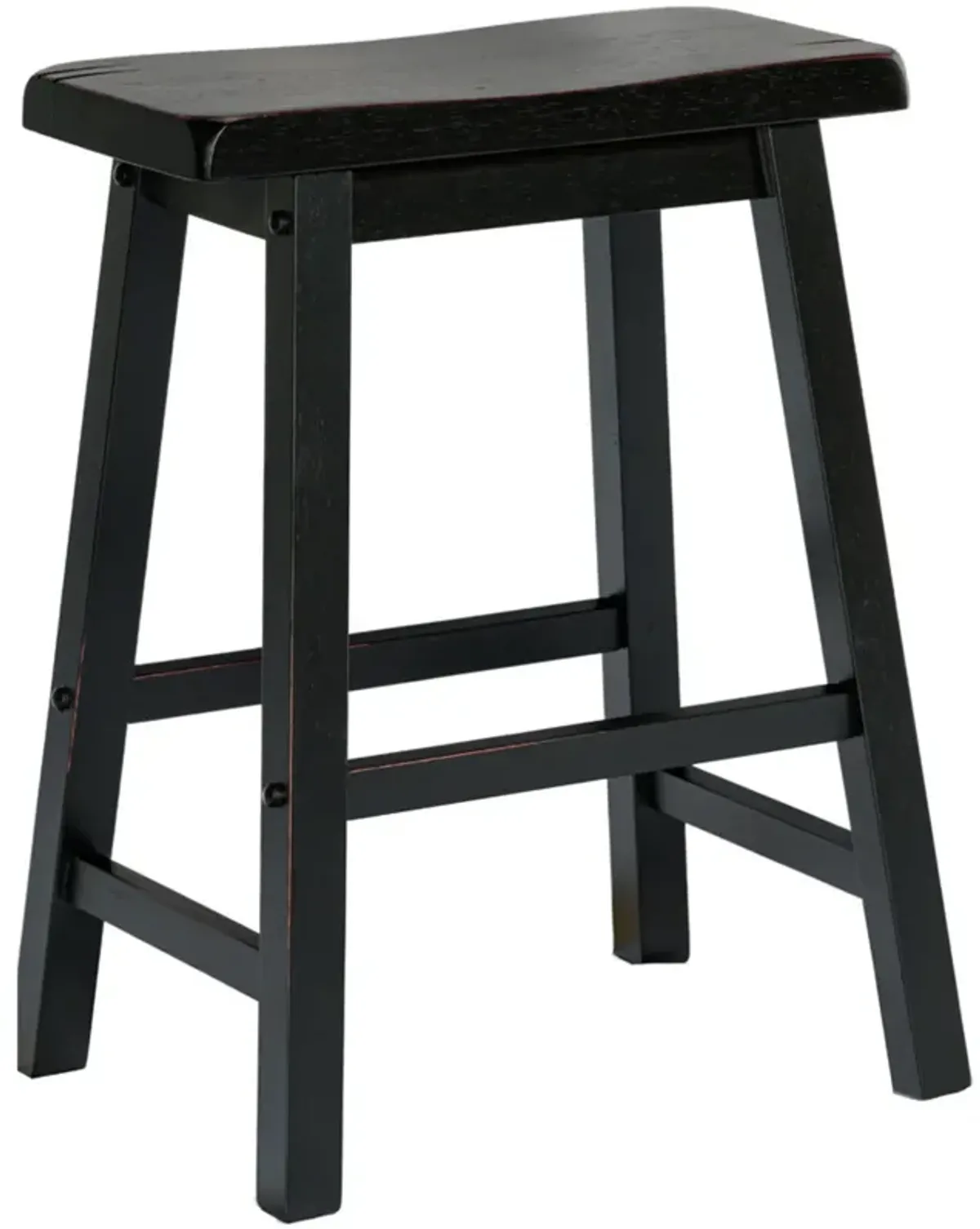 Legacy Decor Saddleback Seat Height Wood Bar Stool in Distressed Finish (Set of 2)