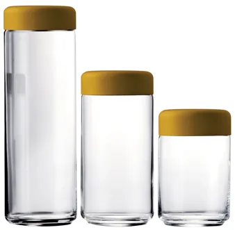 Atmosfera 3 Piece Food Container Urano in Materic Ocher