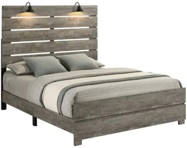 Best Quality Furniture Modern Eastern King Size Panel Bed In Antique Gray Color