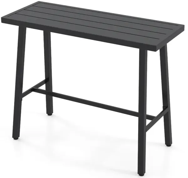 Durable Patio Counter Table with Adjustable Feet for Uneven Surfaces