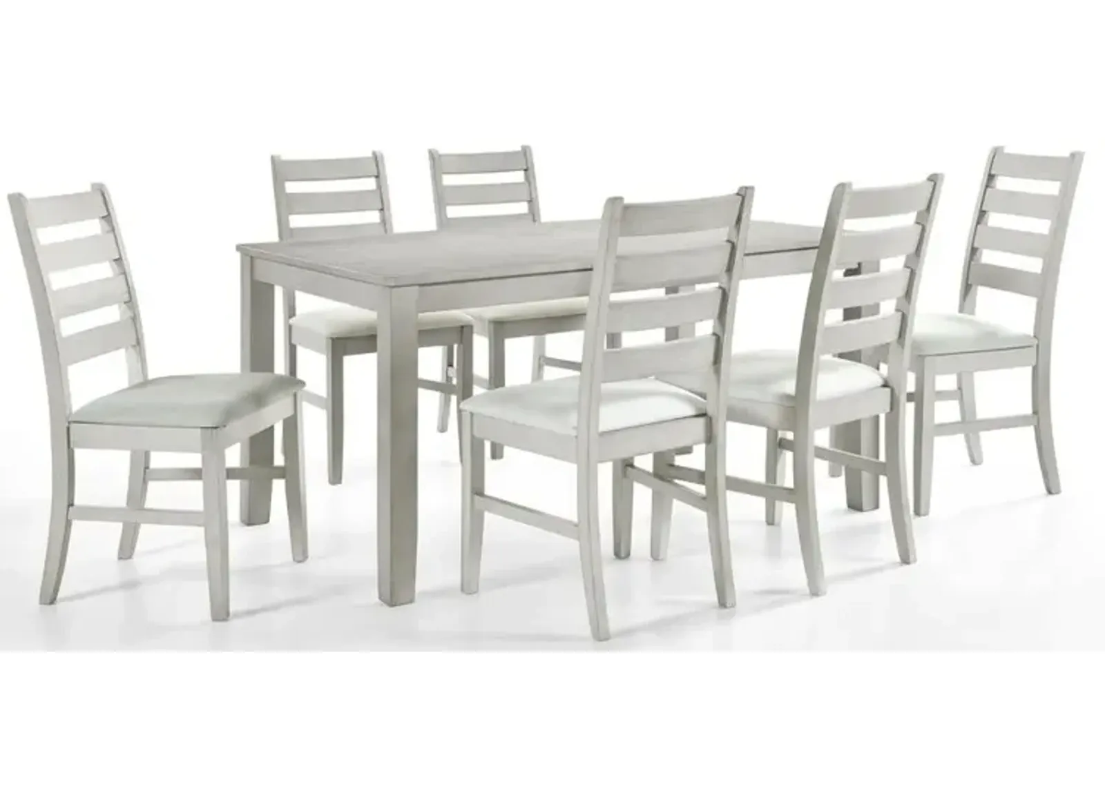 New Classic Furniture Pascal 59 Retangular Wood Dining Set with 6 Chairs in Driftwood