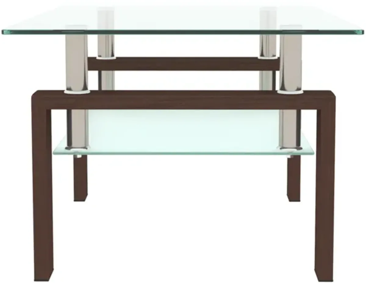 Rectangle Glass Coffee Table - Modern Side Center Table for Living Room