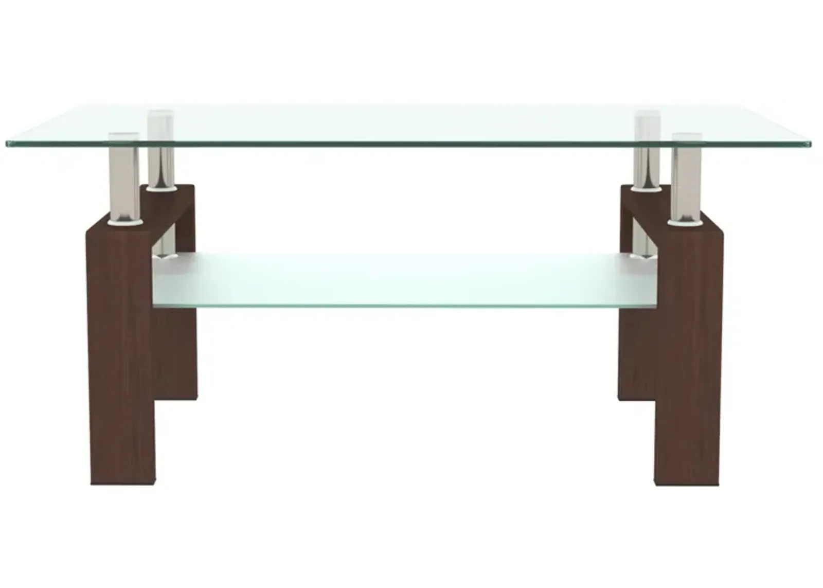 Rectangle Glass Coffee Table - Modern Side Center Table for Living Room