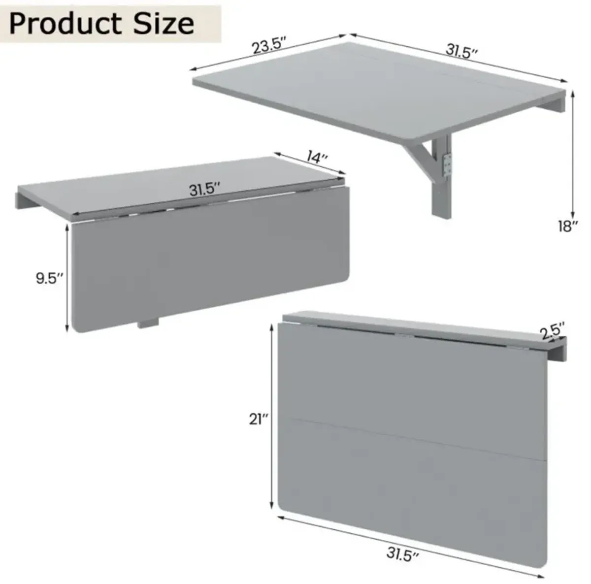 Wall Mounted Folding Table for Small Spaces